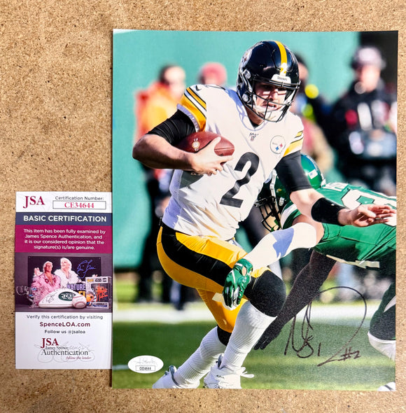 Mason Rudolph Signed Autographed NFL Pittsburgh Steelers QB 8x10 Photo JSA COA
