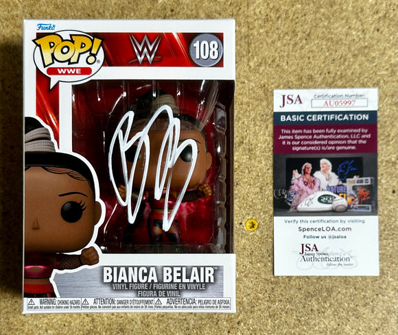 Bianca Belair Signed WWE Women Wrestling EST (WM37) Funko Pop! #108 With JSA COA