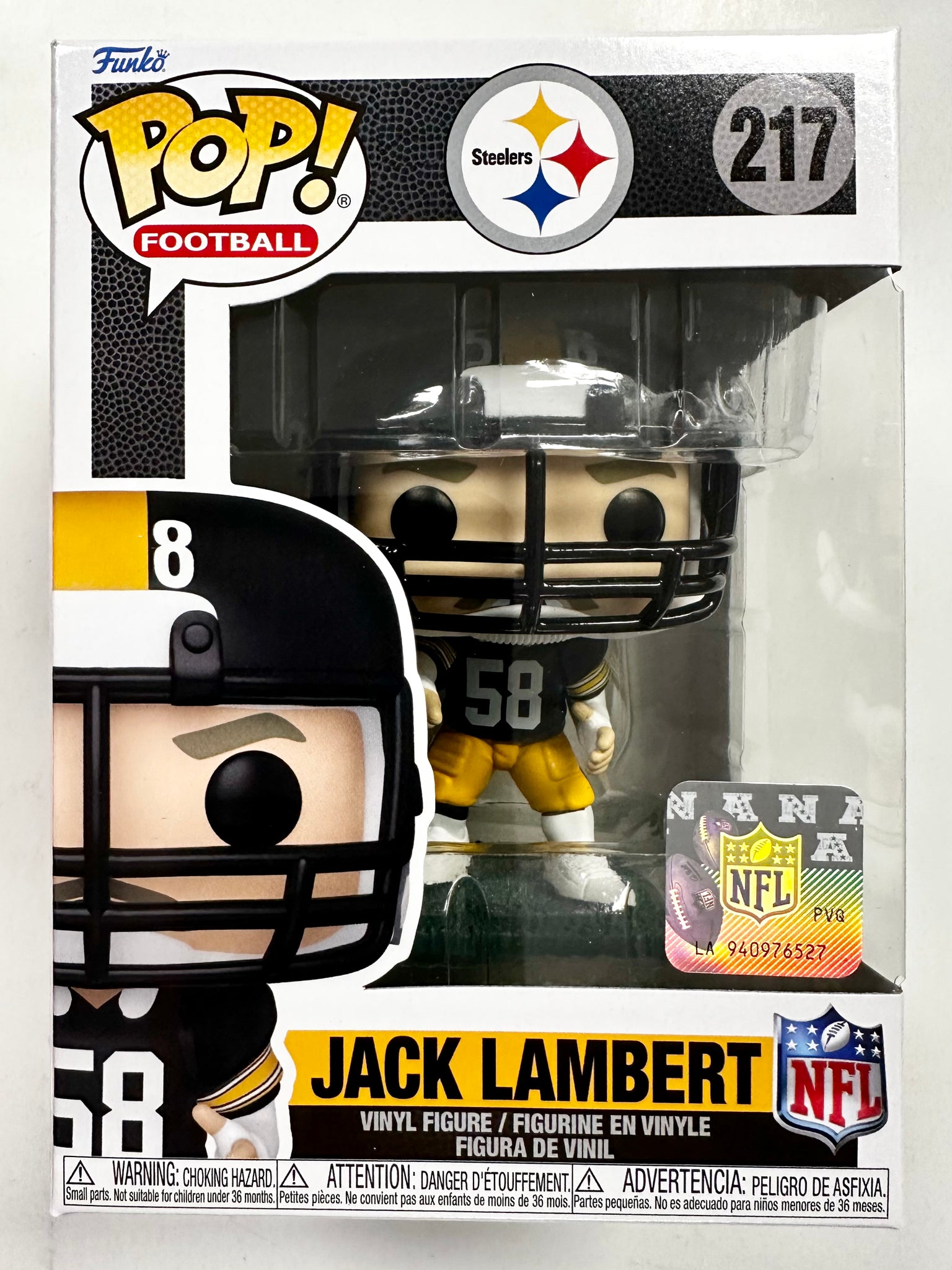 Funko Pop! Football Jack Lambert #217 NFL Pittsburgh Steelers HOF