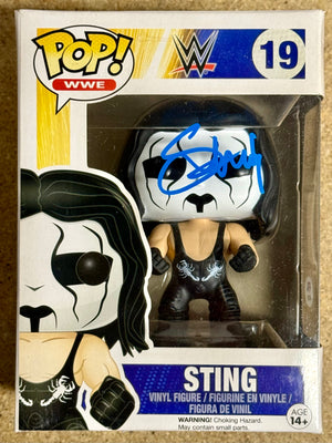 WWE HOF Wrestler Sting “The Icon” Signed Funko Pop #19 With PSA COA TNA AEW WCW