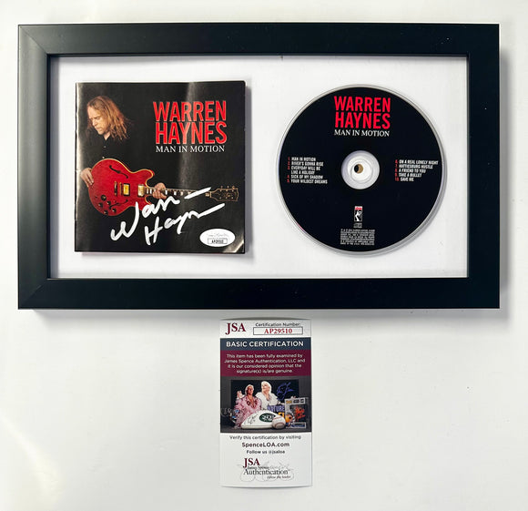 Warren Haynes Signed Man In Motion Framed CD Booklet With JSA COA