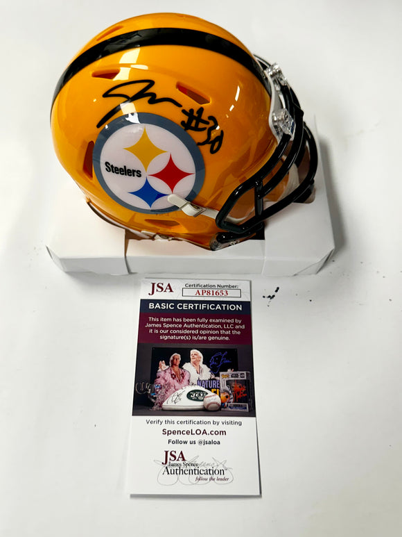 Jaylen Warren RB Signed Pittsburgh Steelers Yellow Mini Helmet With JSA COA