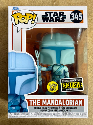 Funko Pop! Star Wars Glow Mandalorian #345 Disney + Series 2021 Exclusive