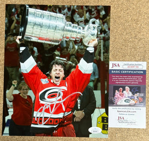 Rod Brind’amour Signed Carolina Hurricanes Stanley Cup 8X10 Photo With JSA COA