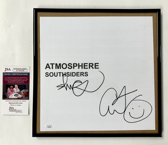 Atmosphere (Slug & Ant) Signed & Framed Southsiders Vinyl Insert With JSA COA