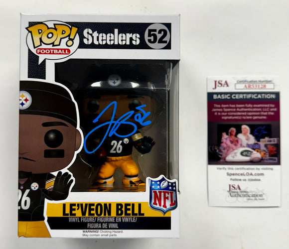 Le’Veon Bell Signed NFL Pittsburgh Steelers (Black) 2018 Vaulted Funko Pop #52 JSA COA