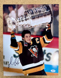 HOF Mario Lemieux Signed NHL Pittsburgh Penguins 11x14 Photo With PSA COA