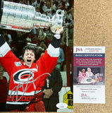 Rod Brind’amour Signed Carolina Hurricanes Stanley Cup 8X10 Photo With JSA COA