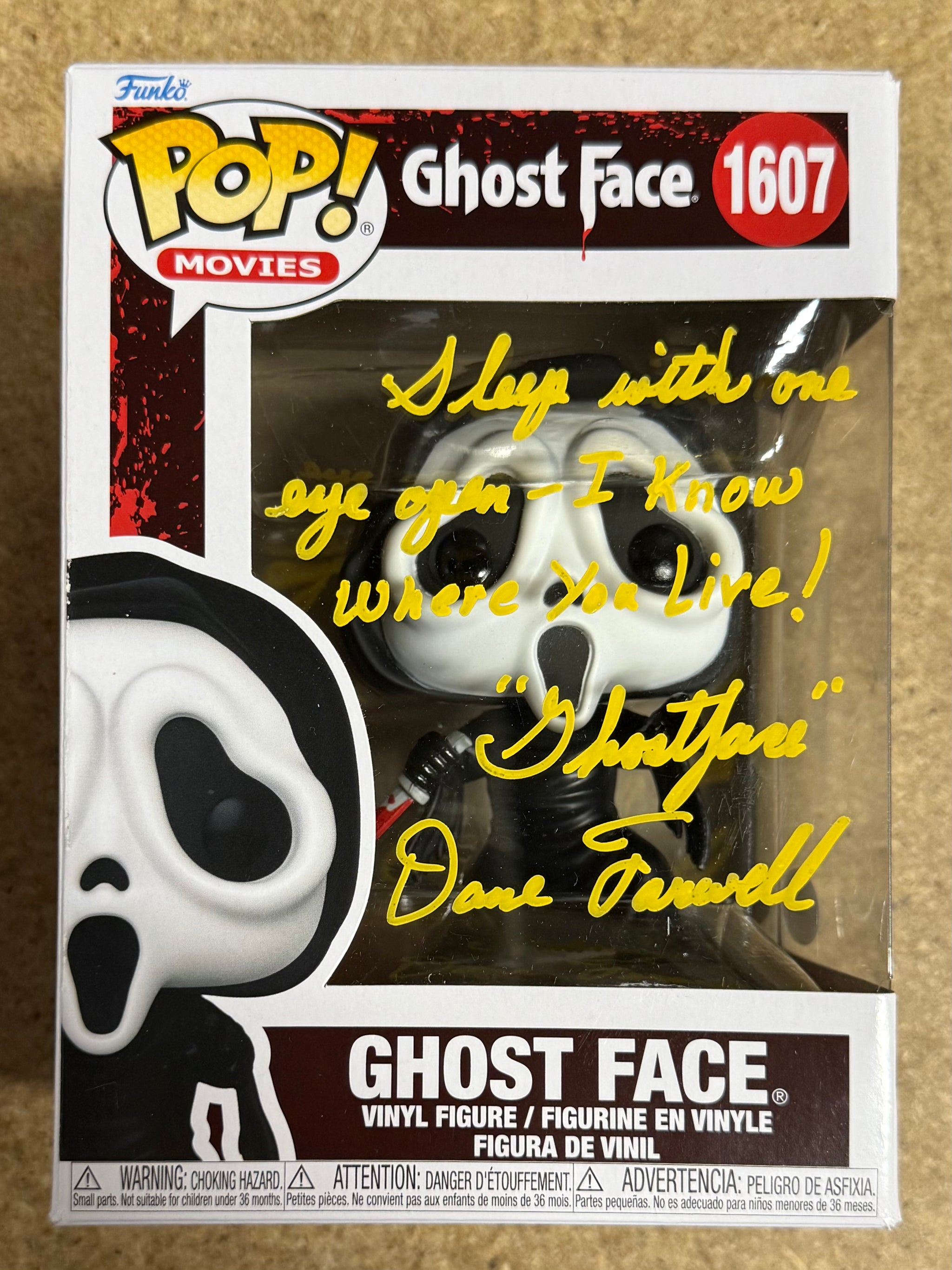 Dane Farwell Signed Ghost Face Scream 2024 Funko Pop! #1607 With