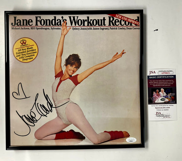 Actress Jane Fonda Autographed Signed & Framed Workout Record With JSA COA