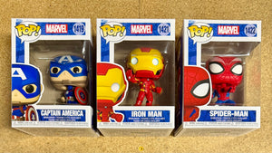 Funko Pop! Iron Man, Captain America & Spider-Man Marvel Classics 2024 Set Of 3