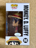 Colleen Clinkenbeard Signed Monkey D. Luffy Funko Pop! #98 One Piece JSA COA
