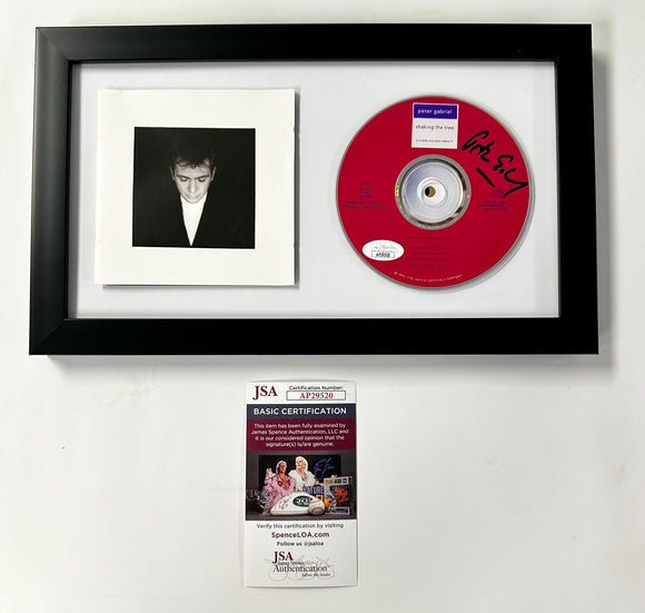 Framed Peter Gabriel Signed Shaking The Tree CD Booklet With JSA COA Genesis