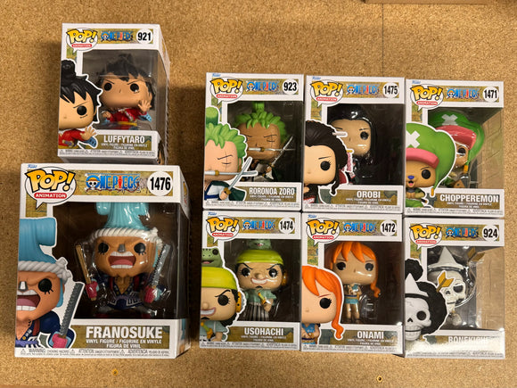 Funko Pop! Animation Monkey D. Luffy Wano One Piece Straw Hat Crew Set Of 8