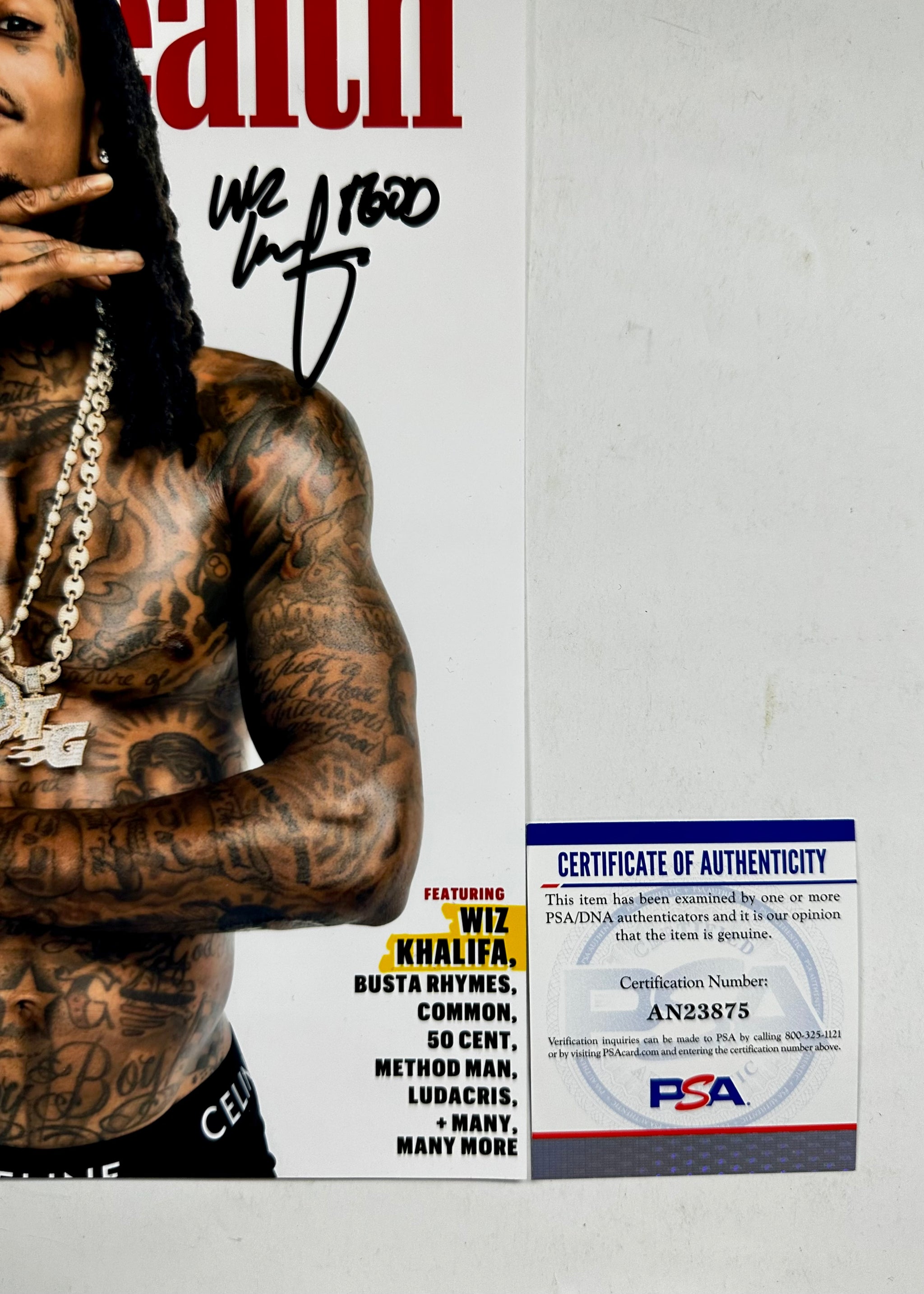 Rapper Wiz Khalifa Signed Mens Health 50 Years of Hip Hop 8x10