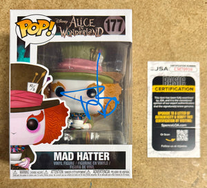 Johnny Depp Signed Disney Alice In Wonderland Mad Hatter Funko Pop! #177 JSA COA
