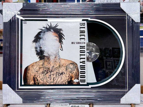 412 Rapper Wiz Khalifa Signed Blacc Hollywood Custom Framed Vinyl With JSA COA