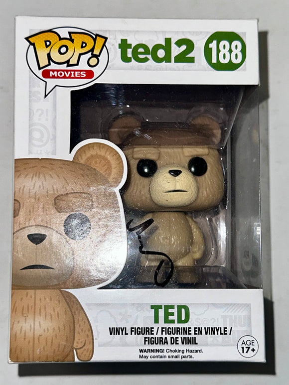 Mark Wahlberg Signed Ted 2 With Beer #188 Vaulted 2015 Funko Pop! With PSA COA
