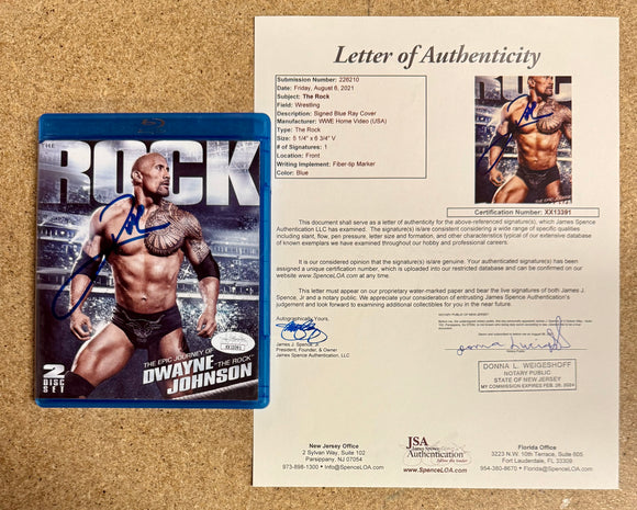 WWE Dwayne “The Rock” Johnson Autographed Signed Epic Journey Blu-Ray With JSA LOA