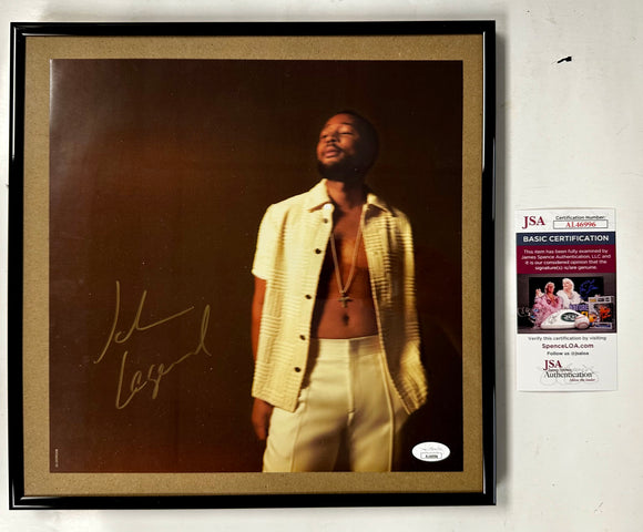 John Legend Autographed (Signed) & Framed LEGEND Vinyl Insert With JSA COA