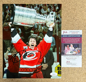 Rod Brind’amour Signed Carolina Hurricanes Stanley Cup 8X10 Photo With JSA COA