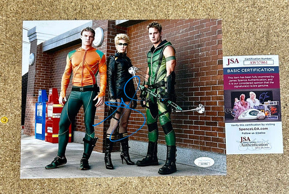 Actress Alaina Huffman Signed Smallville Black Canary 8x10 Photo With JSA COA