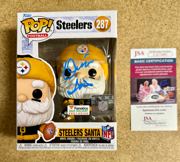 Donnie Iris Signed NFL Pittsburgh Steelers Santa Funko Pop! #287 With JSA COA