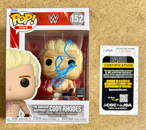 Cody Rhodes “The American Nightmare” WWE HIAC Signed Funko Pop! #152 With JSA COA