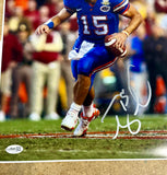 Heisman Winner 2007 Tim Tebow Signed BCS Champion Florida Gators 11X14 Photo With JSA COA