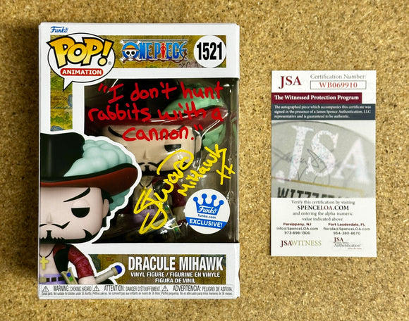 Steven John Ward Signed Dracule Mihawk Funko Pop! #1521 Live Action One Piece With JSA COA