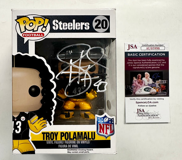 Troy Polamalu Signed NFL Pittsburgh Steelers HOF Funko Pop! #20 With JSA COA