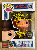 Robert Englund Freddy Kreuger Autographed RARE GLOW CHASE FUNKO POP 02 ELM