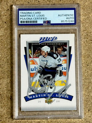 Martin St. Louis Signed 2006-07 MVP NHL Tampa Bay Lighting Card PSA/DNA Slab