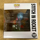Funko Pop! Rides Super Deluxe Stitch in Rocket #102 Lilo & Stitch Vaulted BOX DAMAGE