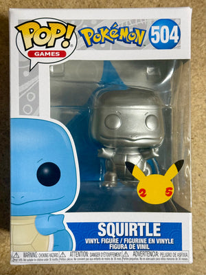 Funko Pop! Games Metallic Squirtle #504 Water-Type Starter Pokemon 2019