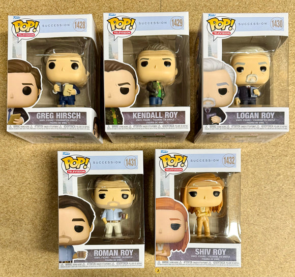 Funko Pop! Television Roman Logan Shiv Kendall & Greg Hirsch Succession Set Of 5