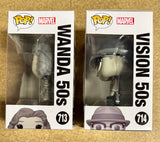 Funko Pop! Marvel 50’s (B&W) Wanda & Vision WandaVision 2021 Disney Set Of 2