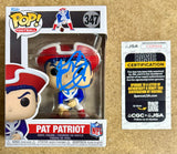Devin McCourty Signed Pat Patriot NFL Patriots Mascot Funko Pop 347 With JSA COA