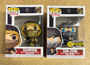 Funko Pop! Movies Mortal Kombat Scorpion 1055 & Sub-Zero 1057 Exclusive Set Of 2