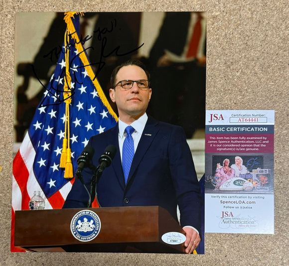 Pennsylvania Governor Josh Shapiro Signed Politics 8X10 Photo With JSA COA