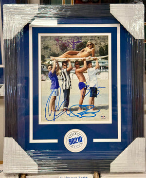Jason Priestley, Tori Spelling, Ian Ziering, Brian Austin Green Signed & Custom Framed 90210 8x10 Photo PSA COA