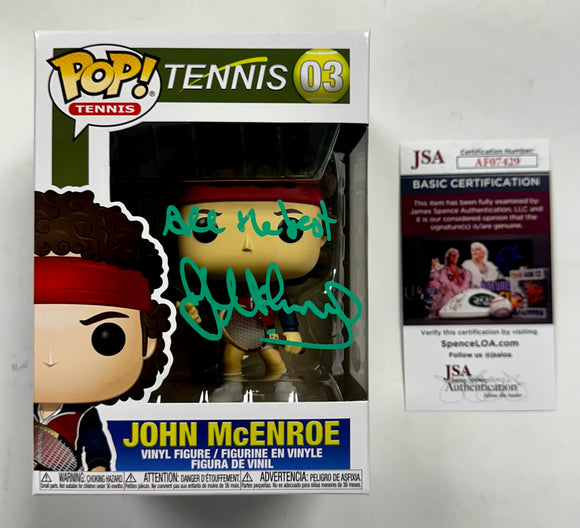 John McEnroe Signed Vaulted Funko Pop! #03 Tennis Legend 2020 With JSA COA