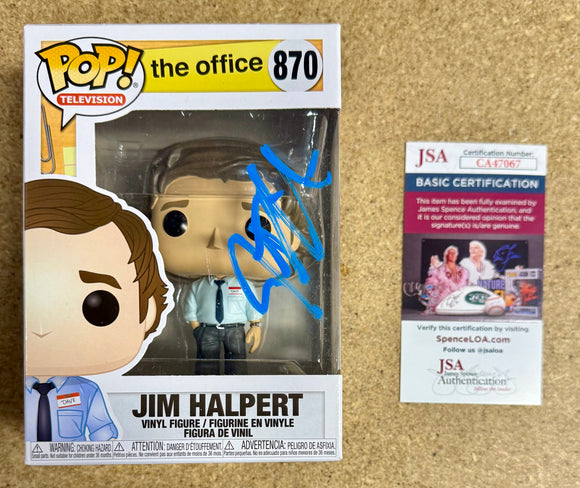 John Krasinski Signed Jim Halpert The Office Funko Pop! #870 With JSA COA