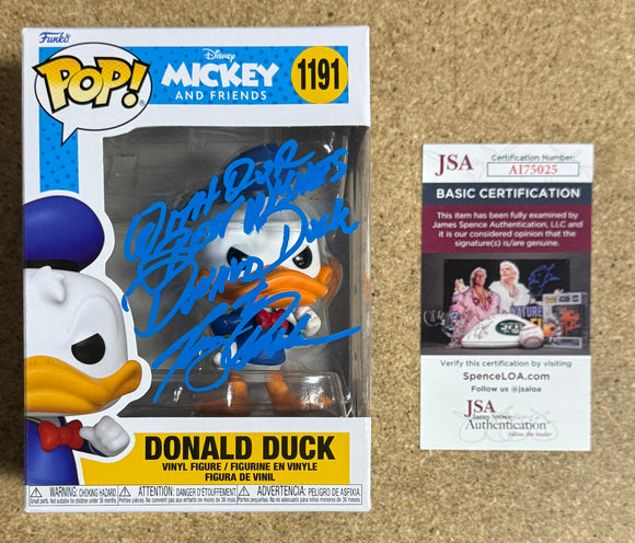 Tony Anselmo Signed Classic Donald Duck Disney Funko Pop! #1191 With JSA COA