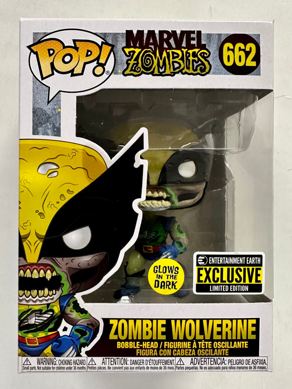 Funko Pop! Marvel Zombie Wolverine #662 Glow Entertainment Earth 2020 Exclusive