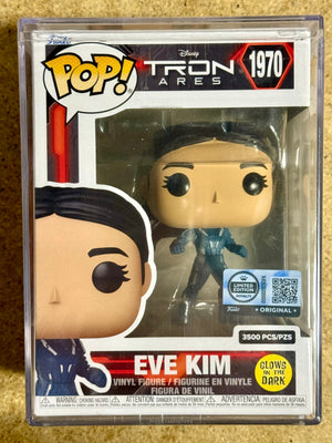 Funko Pop! Disney Eve Kim (Glow) #1970 Tron Ares LE 3500 GITD with Hard Stack
