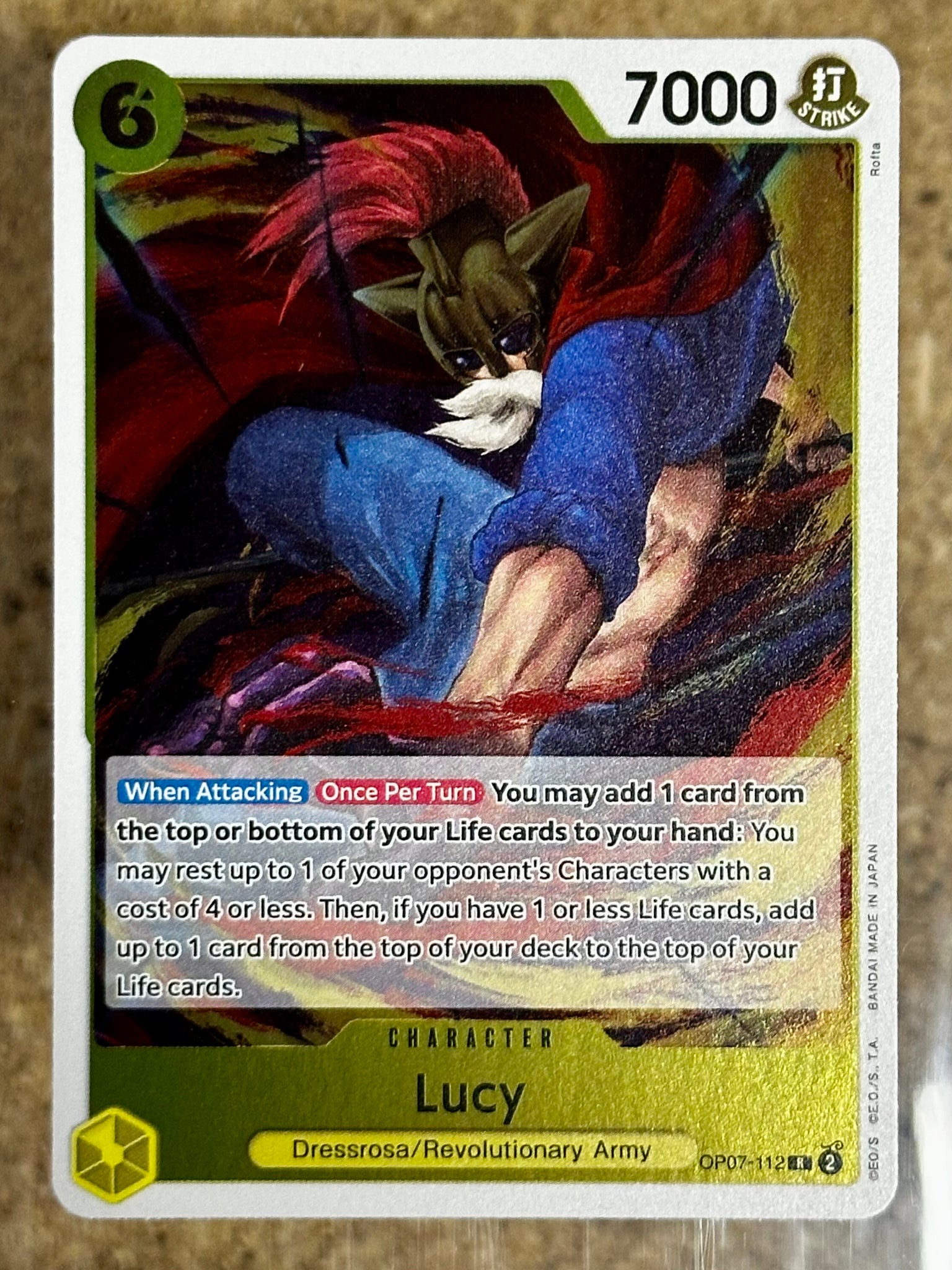 one piece op07 rare cards One Piece Card Game TCG - Lucy OP07-112 - Rare