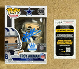 Troy Aikman Signed NFL Dallas Cowboys Funko Pop! #220 Exclusive With JSA COA