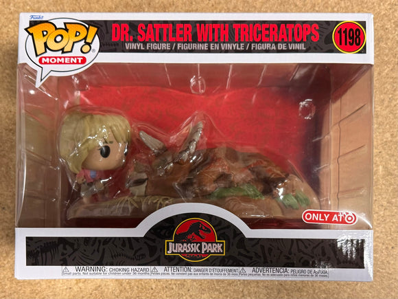 Funko Pop! Movie Moments Dr Sattler W/ Triceratops #1198 Jurassic Park Target Exclusive