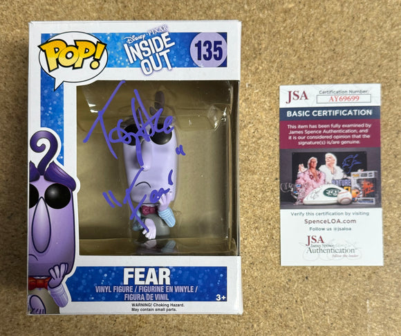 Tony Hale Signed Emotion Fear Vaulted Funko Pop! #135 Inside Out With JSA COA